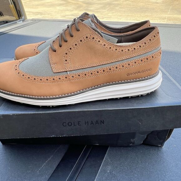Cole Haan Men\'s Original Grand Wing Ox Golf Shoes Pecan C36899 10.5